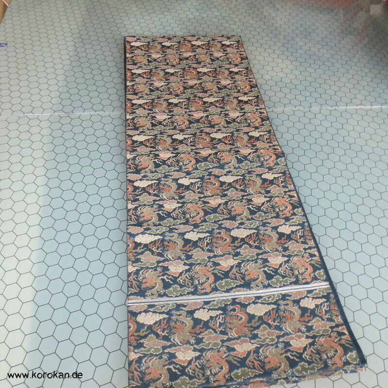 chinesische Drachen Brokat Fukuro Obi, feiner Kimonogürtel