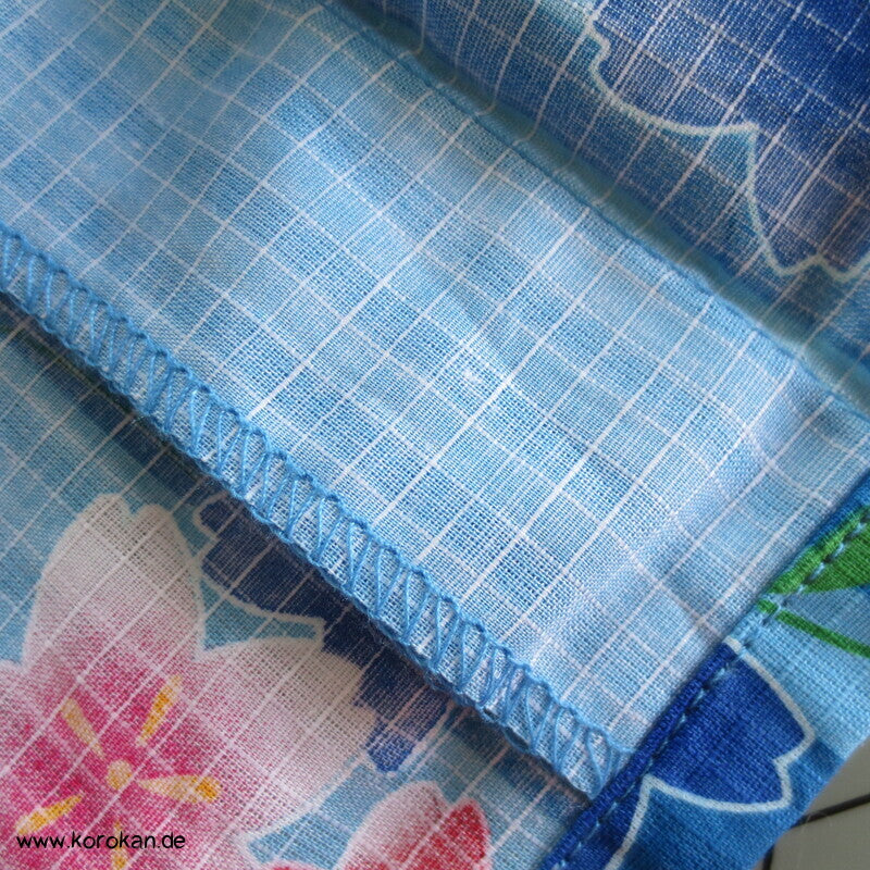 Streifen und Sakura Blüten Yukata Kimono, reine Baumwolle
