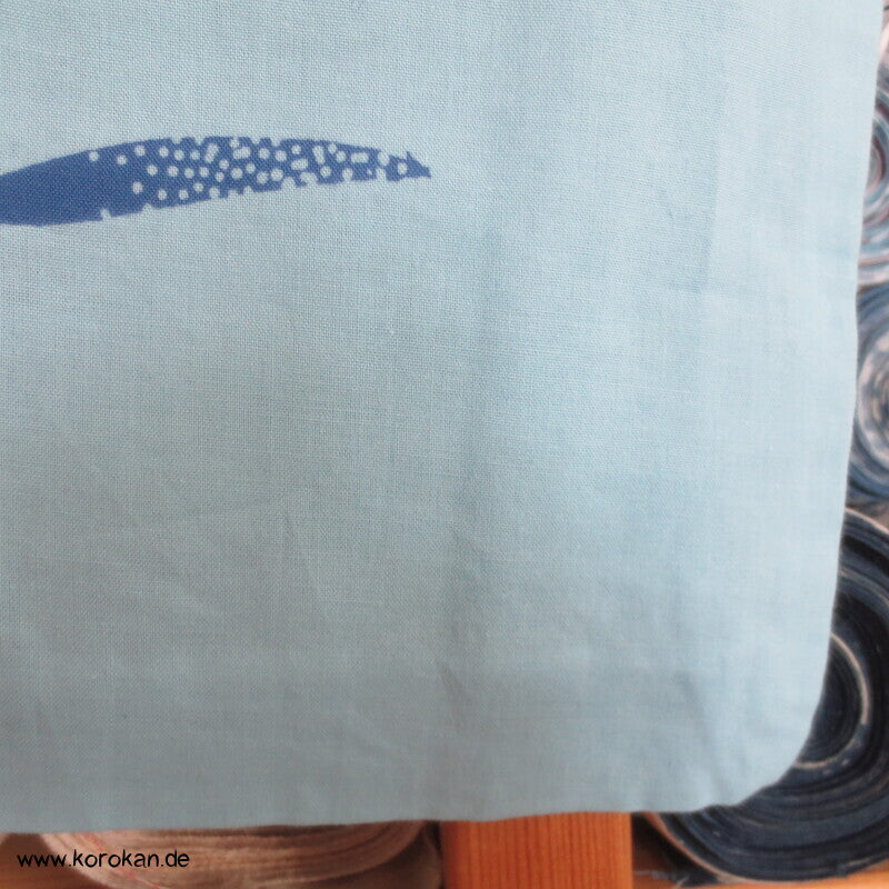 handgenähter japanischer Yukata Kimono, blaue Blume Baumwolle