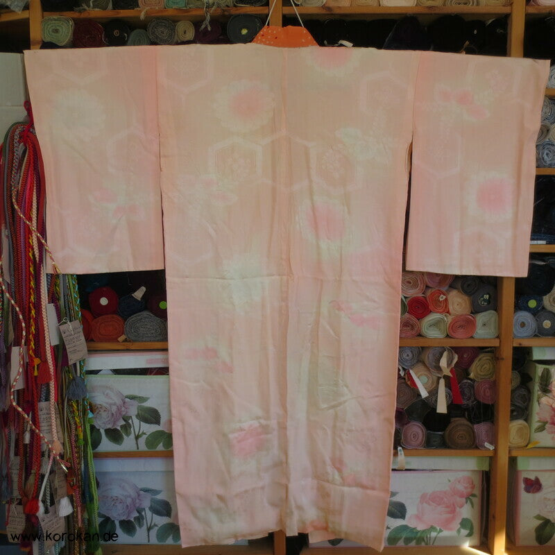 Kikko Seide Juban Unterkimono, apricot Kragen