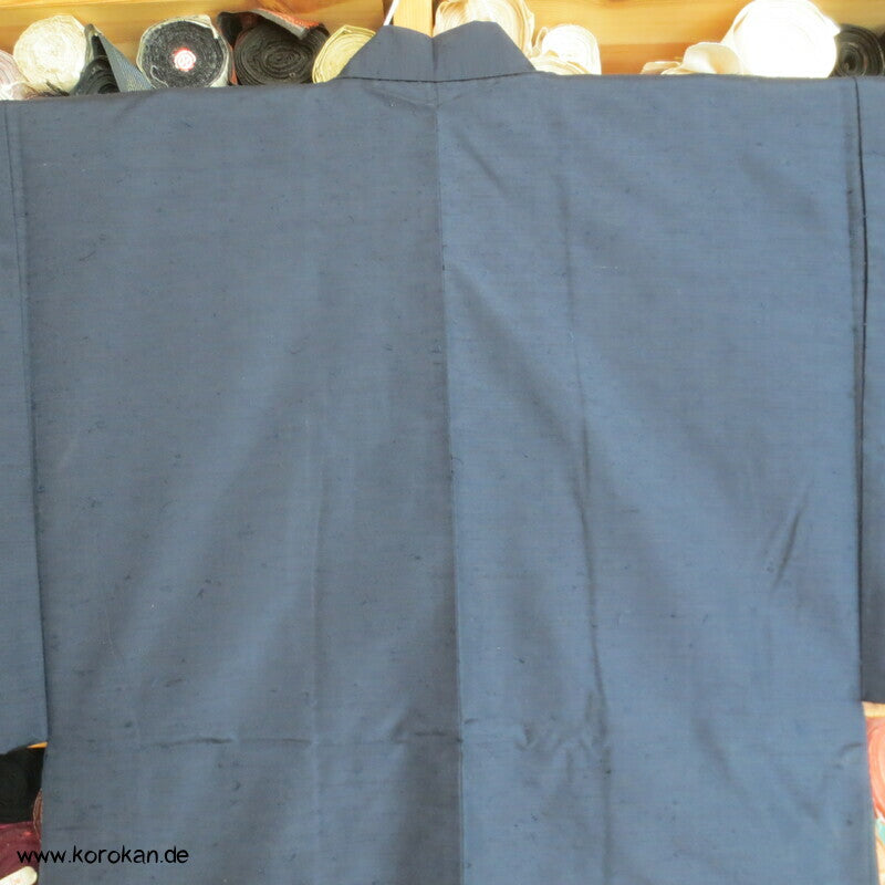Spatz im Baum gemaltes Futter, Haori Tsumugi Seide Kimono Jacke