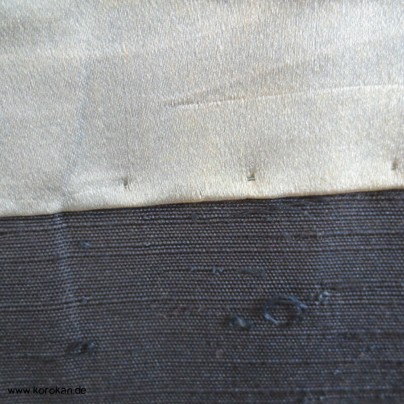 Spatz im Baum gemaltes Futter, Haori Tsumugi Seide Kimono Jacke