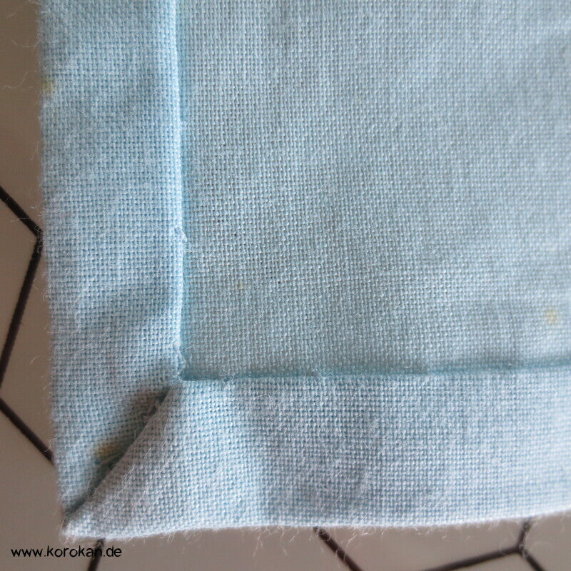 handgenähter japanischer Yukata Kimono, blaue Blume Baumwolle