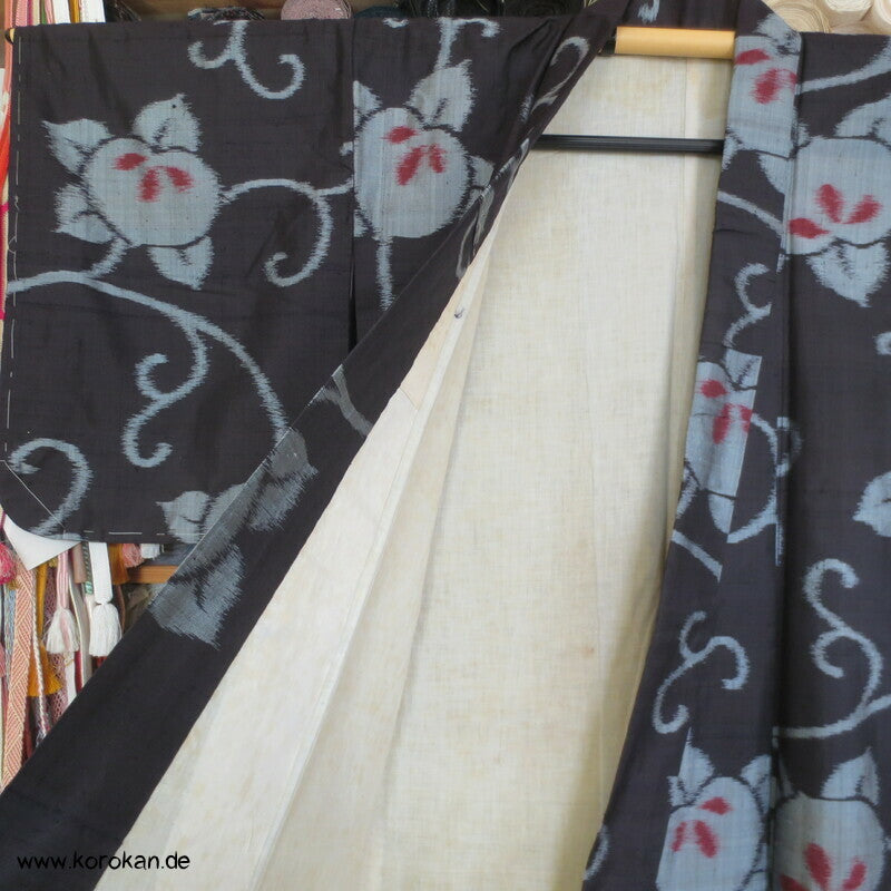 Japan Art Deco Tachibana Arabesken Meisen Seiden Kimono