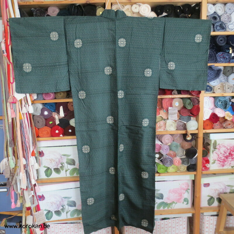 Kikko, Blumensignets japanischer Meisen Seiden Art Deco Kimono