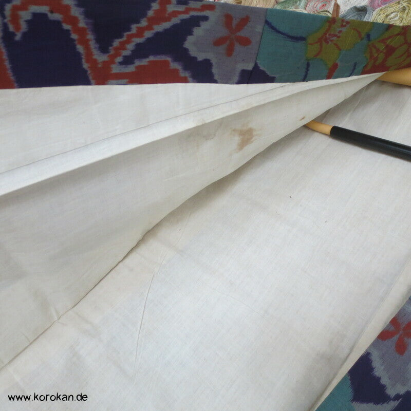 wild bunter Meisen japanischer Art Deco Kimono, nur Material