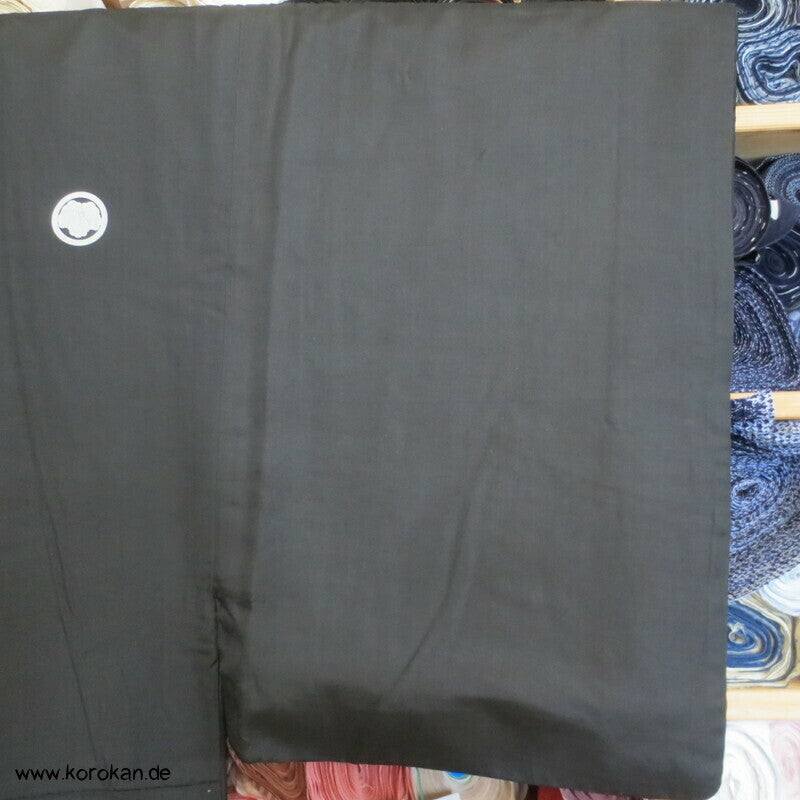 Habutai Seide Montsuki formeller Männer Kimono, 5 Mon