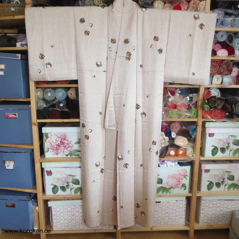 Punkte und Shikishi Seidendamast Komon Kimono