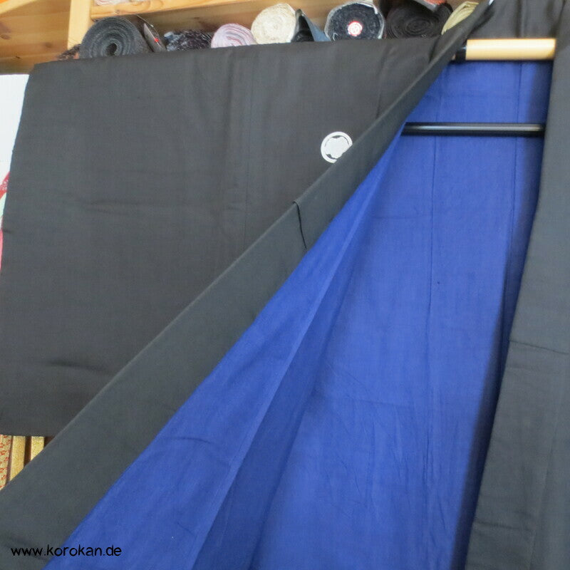 Habutai Seide Montsuki formeller Männer Kimono, 5 Mon