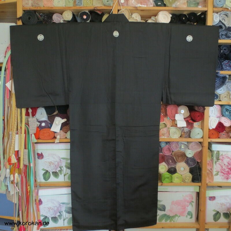 Habutai Seide Montsuki formeller Männer Kimono, 5 Mon
