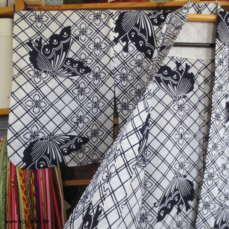hausgemachter Yukata Baumwoll Kimono Schmetterlinge