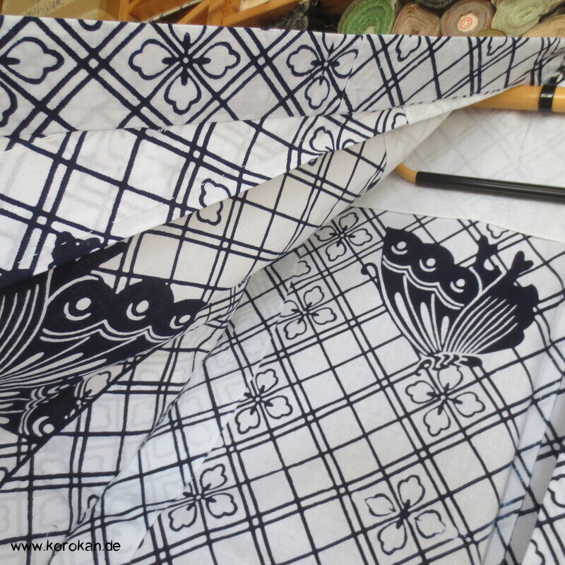 hausgemachter Yukata Baumwoll Kimono Schmetterlinge