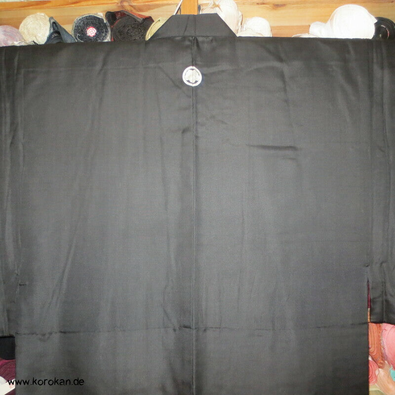 Habutai Seide Montsuki formeller Männer Kimono, 5 Mon