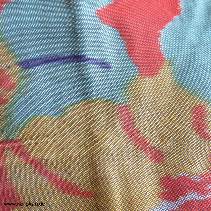 wild bunter Meisen japanischer Art Deco Kimono, nur Material