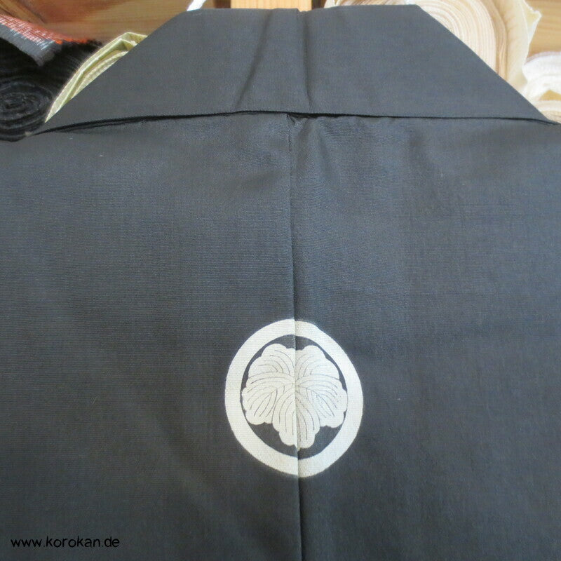 Habutai Seide Montsuki formeller Männer Kimono, 5 Mon