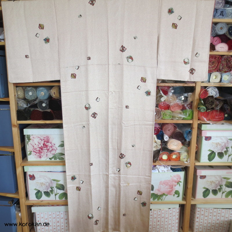 Punkte und Shikishi Seidendamast Komon Kimono