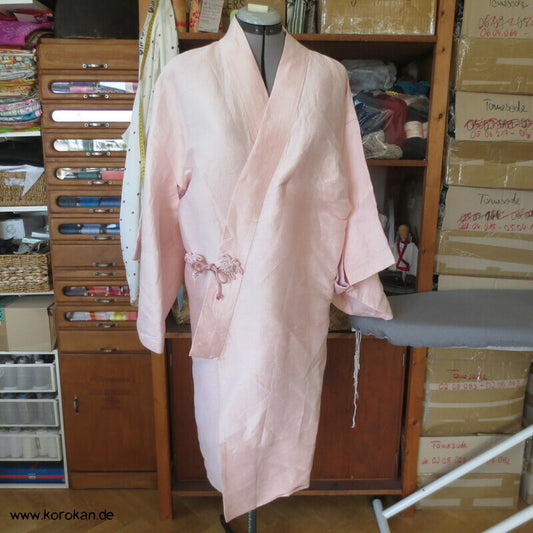 Dochugi Kimono Jacke sakura rosa Wildseiden Tsumugi, lang