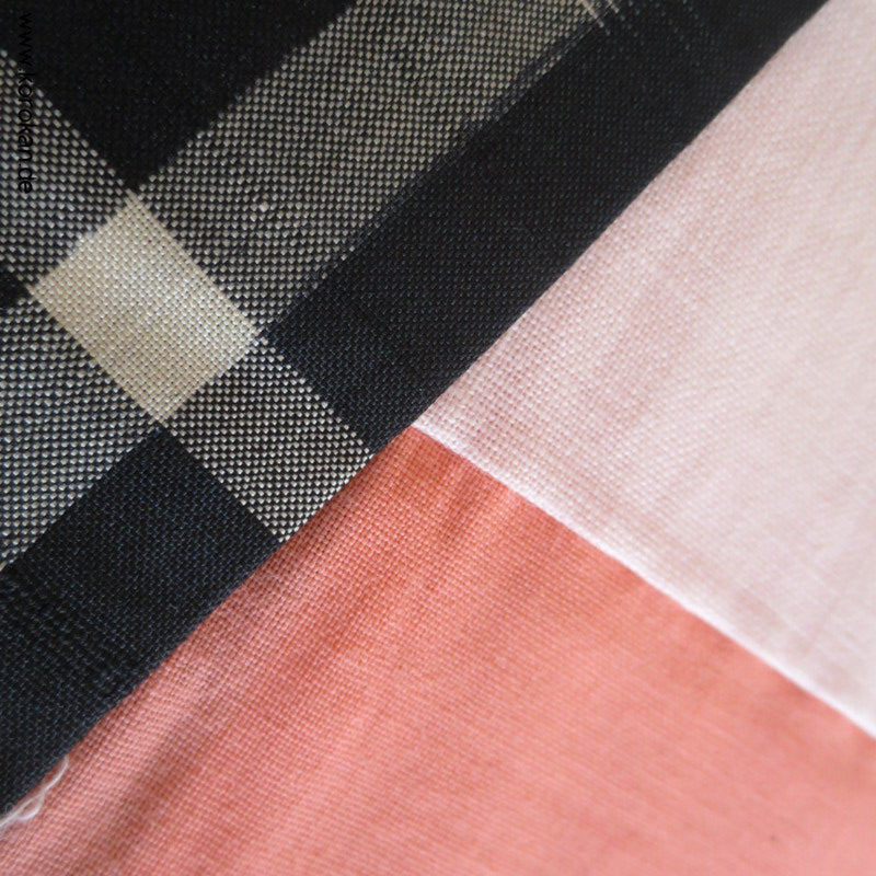 Sayagata rot - weiß auf schwarz Meisen Seiden Kimono