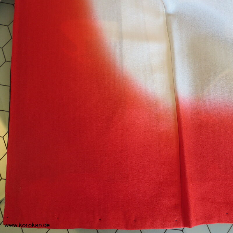 Komon Kimono Seidencrepe allover Mandarinenten