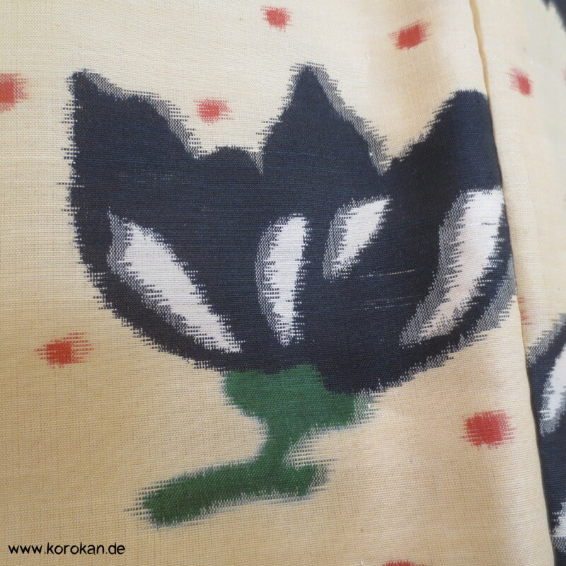 Japan Art Deco abstrakte Blüten Hitoe Meisen Komon Kimono, antik unbenutzt