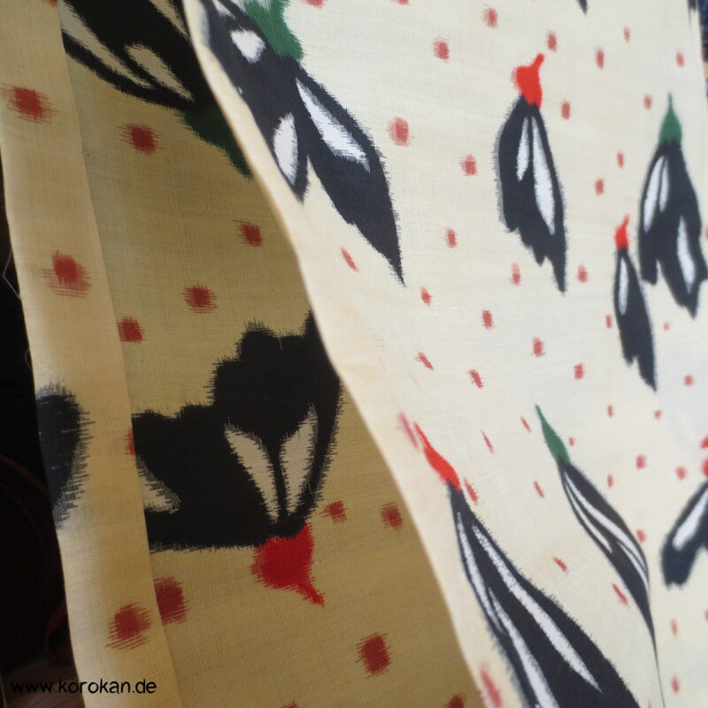 Japan Art Deco abstrakte Blüten Hitoe Meisen Komon Kimono, antik unbenutzt