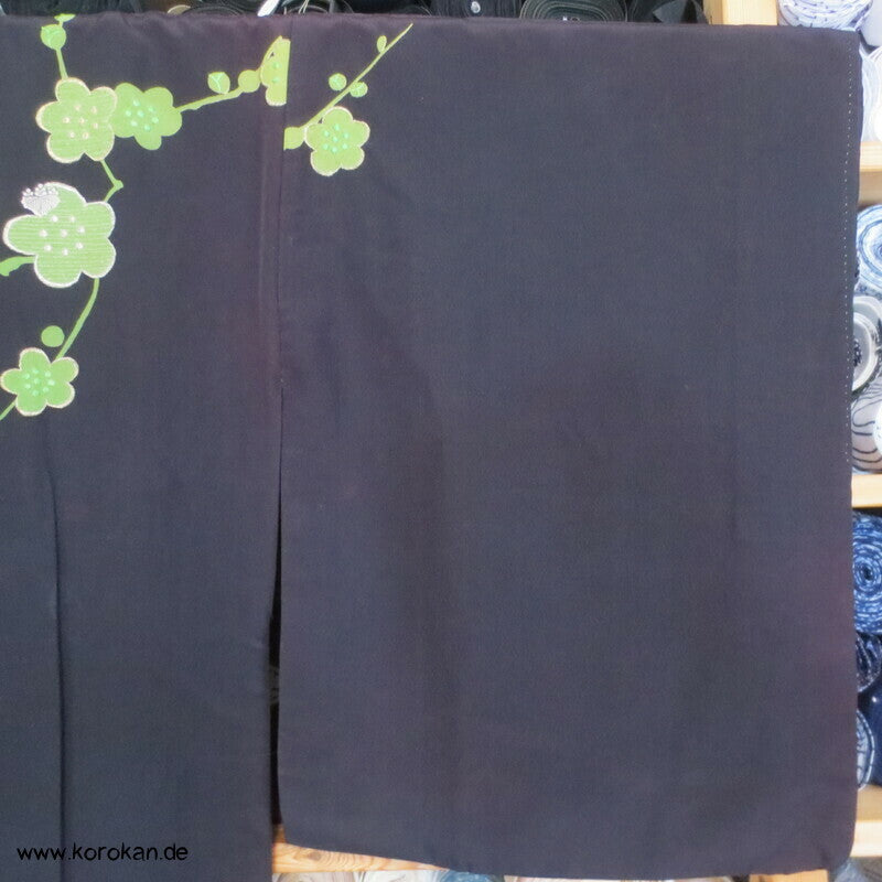 Homongi Seidencrepe Kimono gestickter Fasan im Fächer