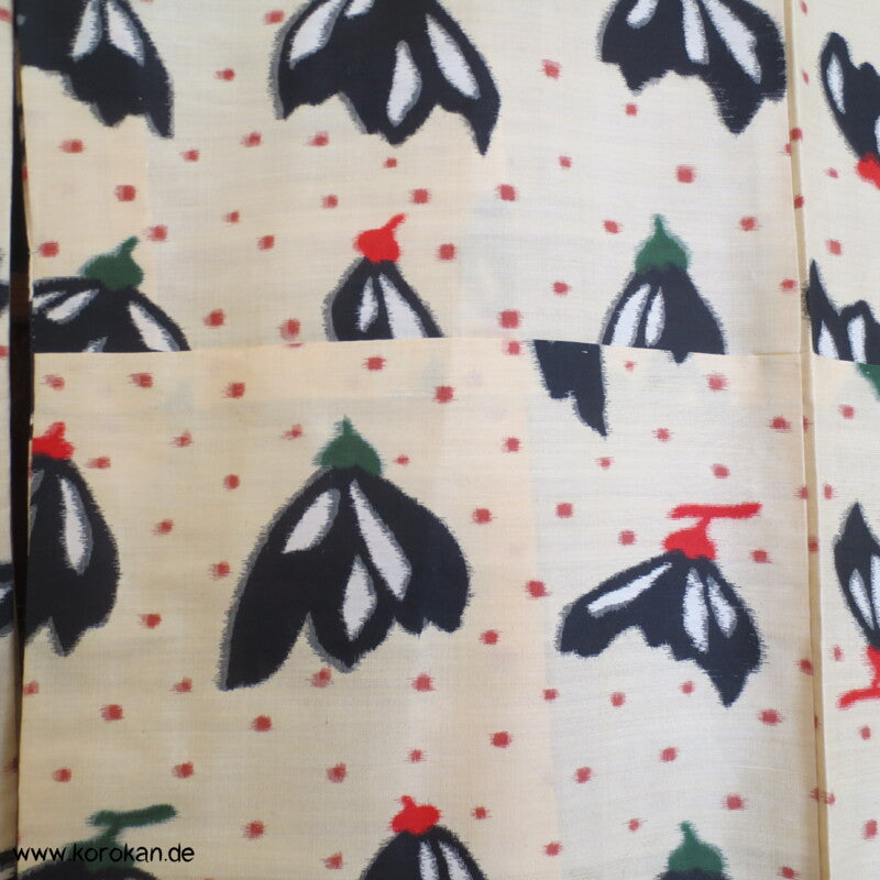 Japan Art Deco abstrakte Blüten Hitoe Meisen Komon Kimono, antik unbenutzt