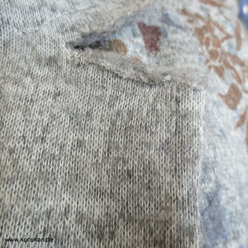 italienische Wollwalkjacke, mit Druckmuster auf grau