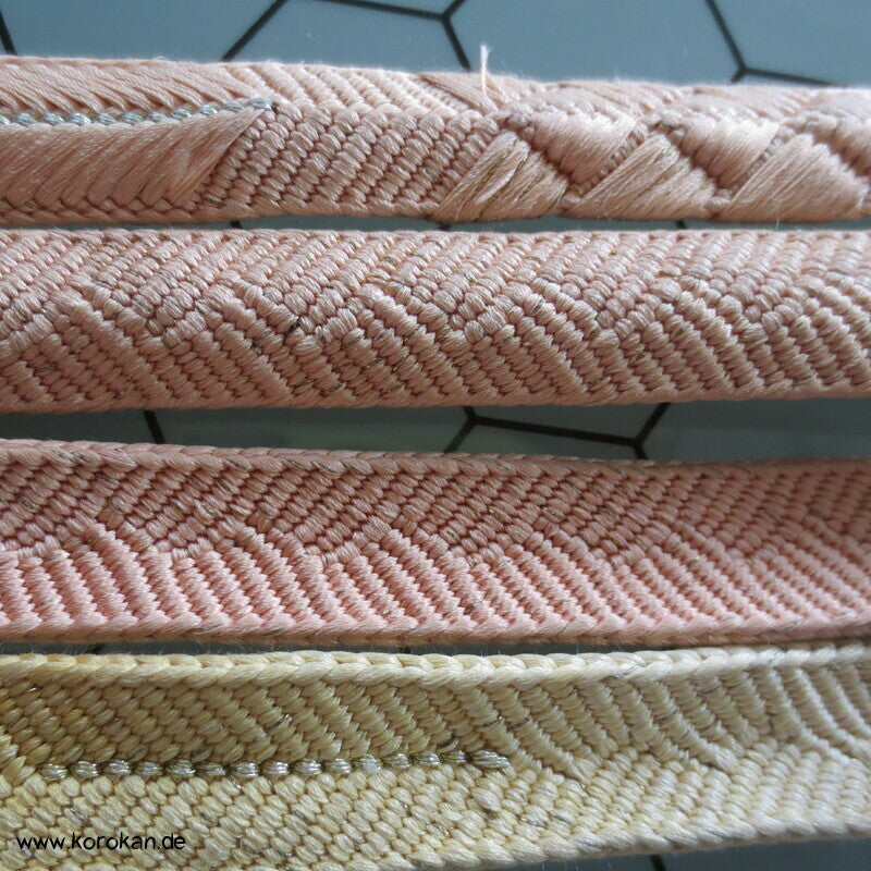 gelb blush Koi Verlauf Obijime, Seide / Lurex