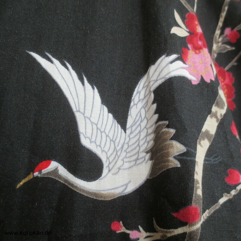 kurzer breiter Ume und Kraniche Yukata