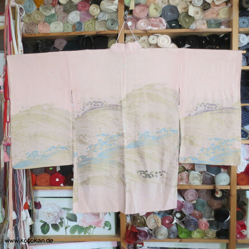 Urushi Tsunami in sakura rosa Haori Kimono Jacke