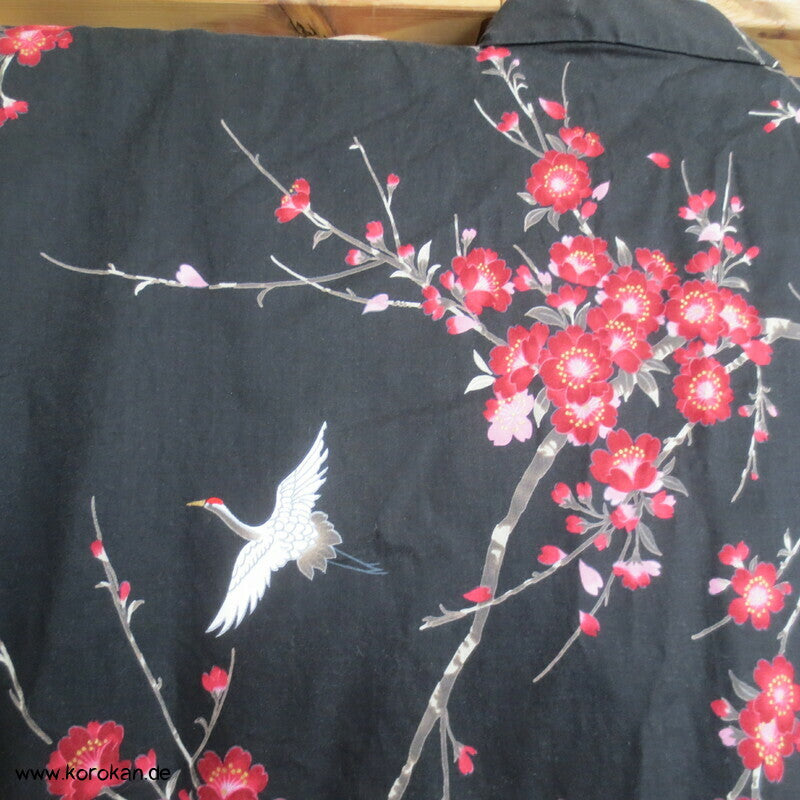 kurzer breiter Ume und Kraniche Yukata