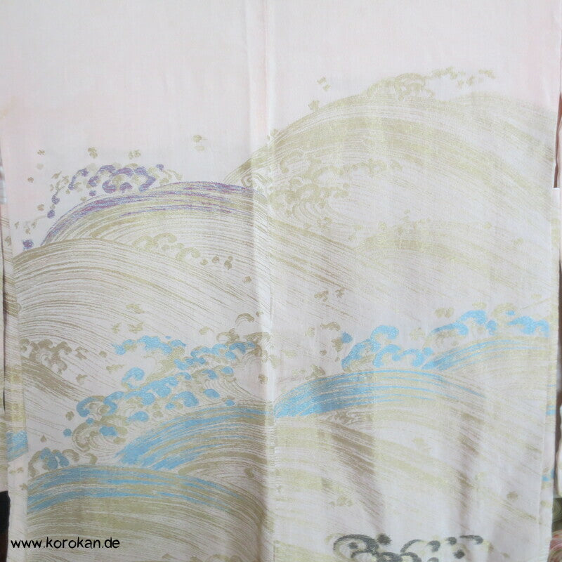 Urushi Tsunami in sakura rosa Haori Kimono Jacke