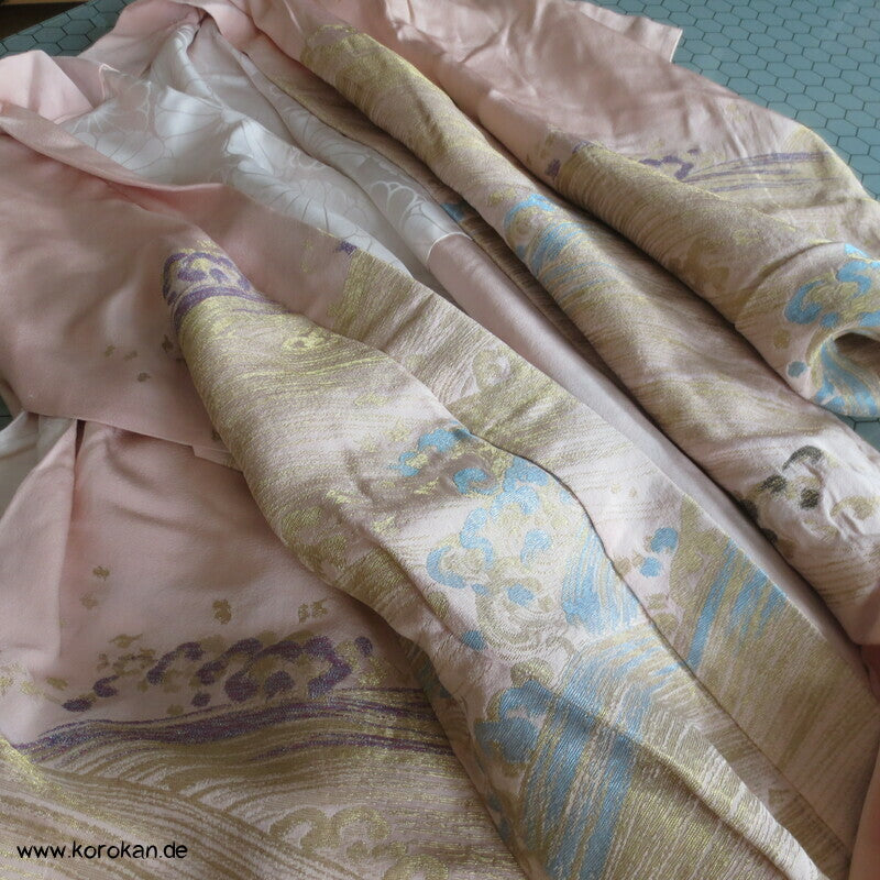 Urushi Tsunami in sakura rosa Haori Kimono Jacke