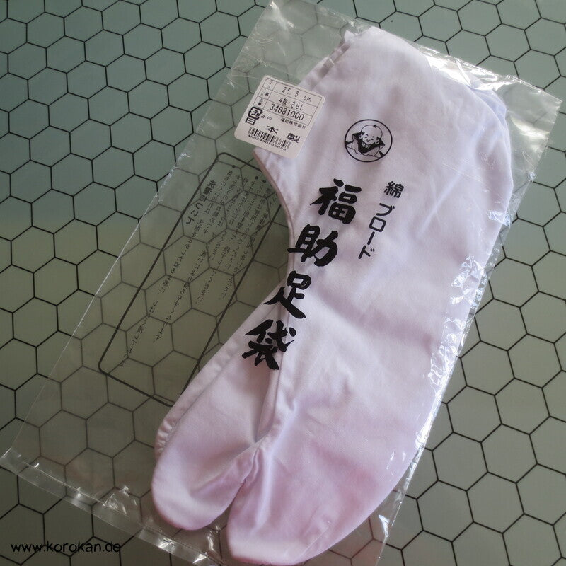 weiße Tabi Socken mit 4 Haken, Gr. 39 / 40