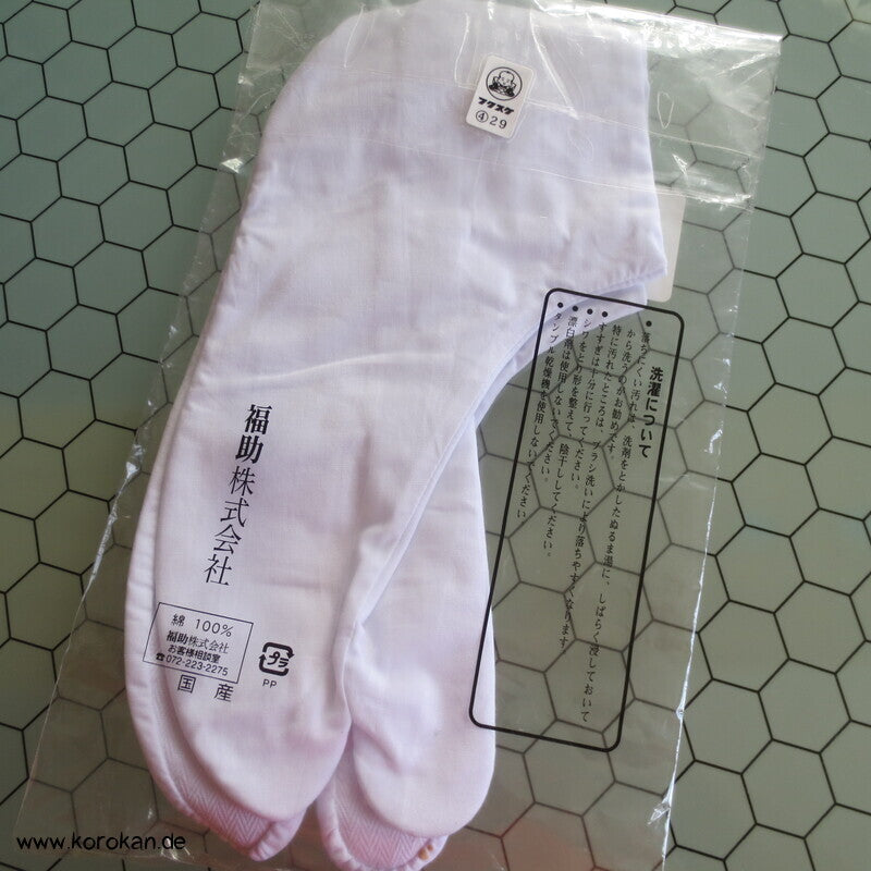 weiße Tabi Socken mit 4 Haken, Gr. 39 / 40