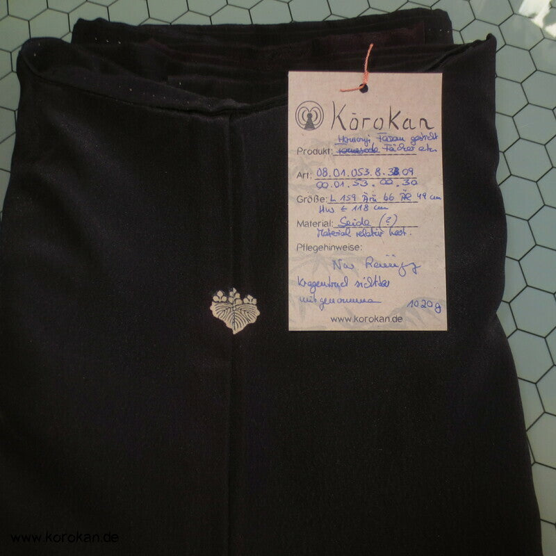 Homongi Seidencrepe Kimono gestickter Fasan im Fächer