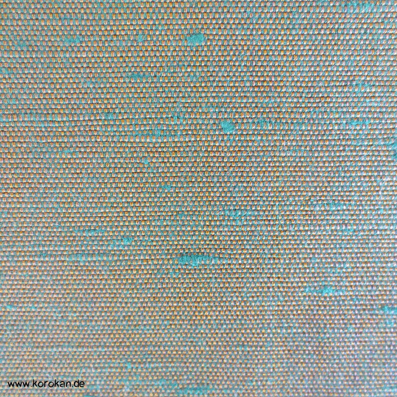 Fluss in beige grün auf braun Obi Seidenbrokat
