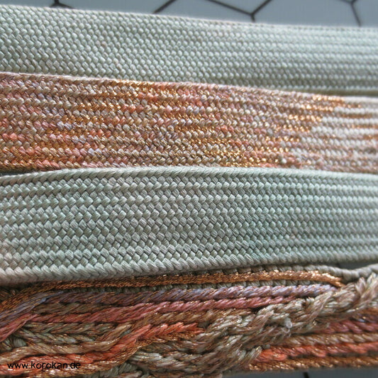 wilde zartbunte Flechtung Obijime, Seide / Lurex