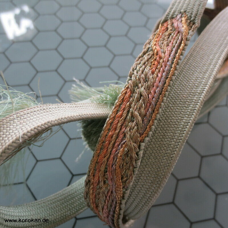 wilde zartbunte Flechtung Obijime, Seide / Lurex