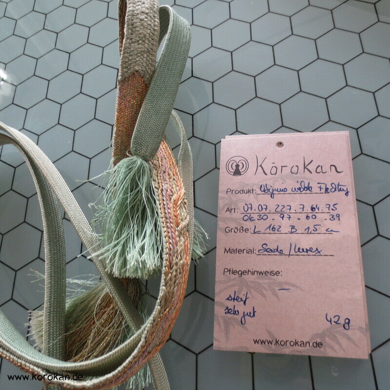 wilde zartbunte Flechtung Obijime, Seide / Lurex