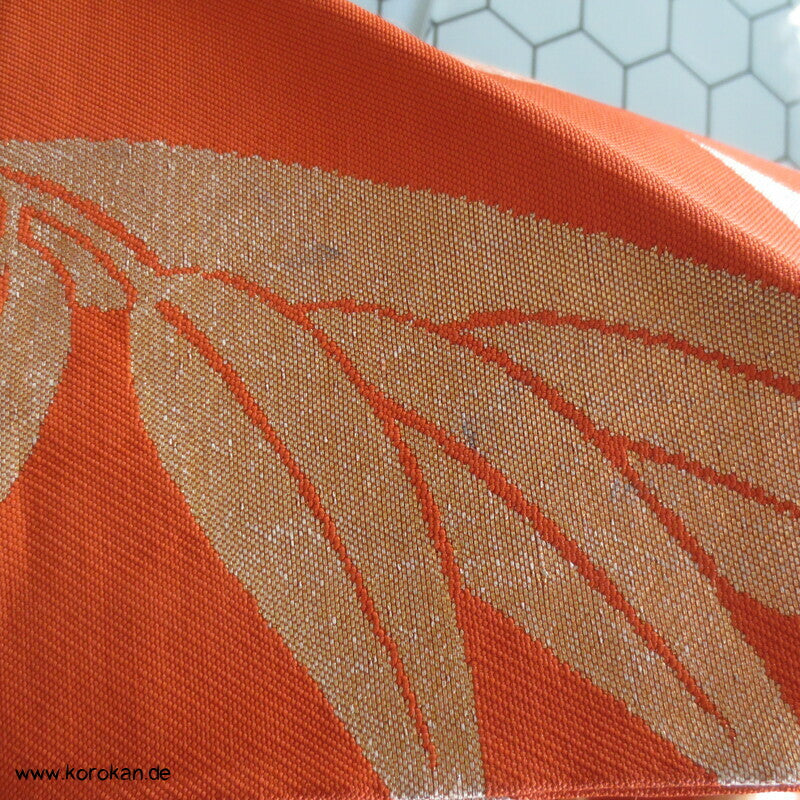Bambus auf orange Nagoya Obi