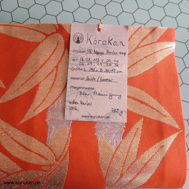 Bambus auf orange Nagoya Obi