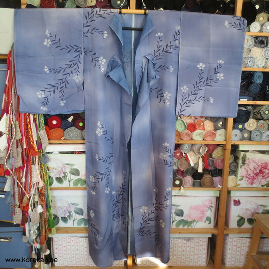 Nadeshiko Grasnelken Rho Seiden Araihari Hitoe Kimono, teilaufgetrennt