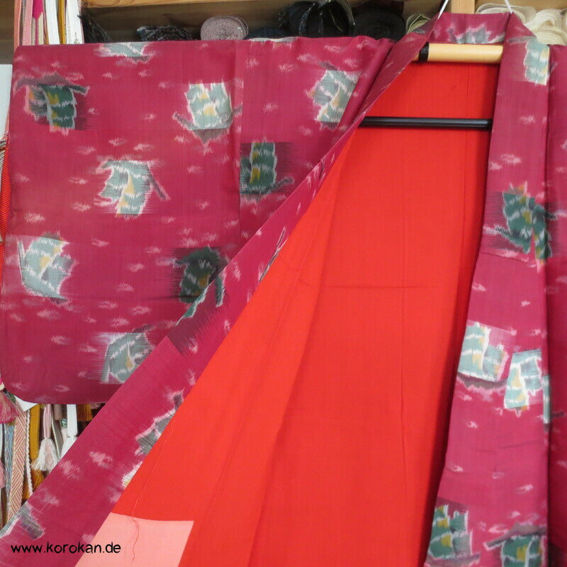 Segelschiffe Meisen Seiden Japan Art Deco moderner Kimono