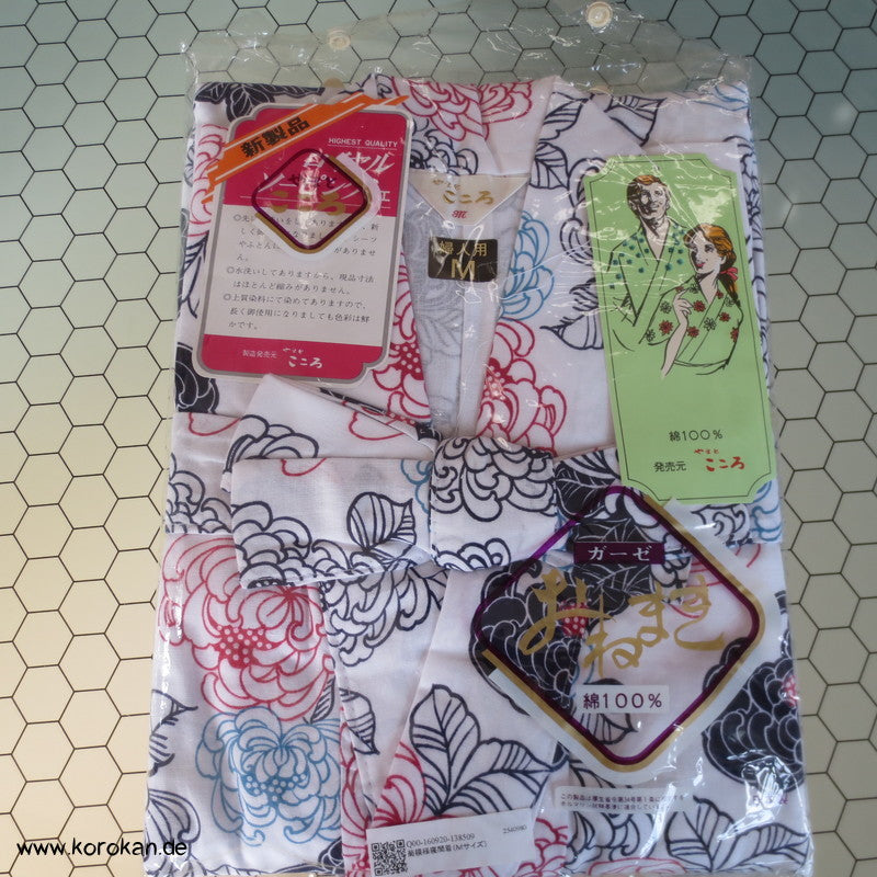 dreifarbig bedruckter Nemaki - Schlaf - Kimono