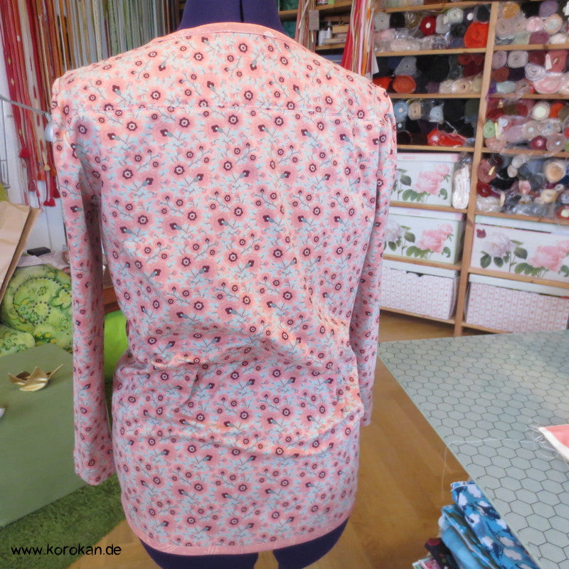 Langarm Shirt, Kombi aus Muster Kimono Seide Panel + Stenzo Jersey