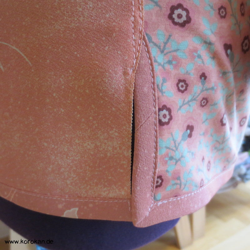 Langarm Shirt, Kombi aus Muster Kimono Seide Panel + Stenzo Jersey