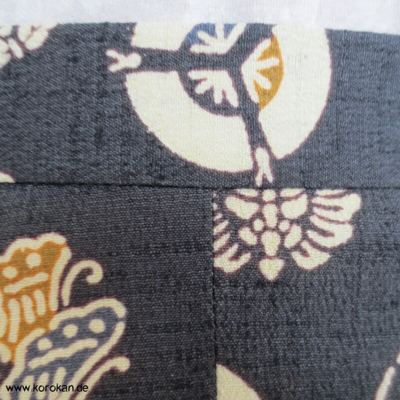 schmaler Rock aus Kimono Wolle Seide Tsumugi mit lauter Mon