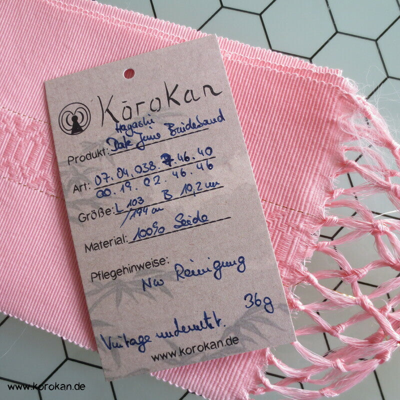 rosa Hayashi Date Jime Seiden Obi, Hakata mit Flechtband